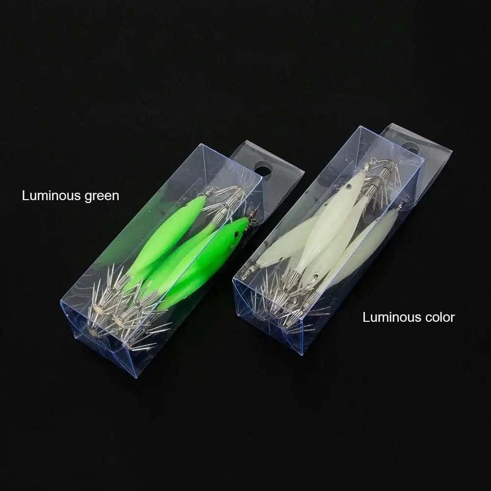 China China 5/10pcs 8cm 4g Luminous Cuttlefish Squid Jig Hook Fishing Lures Octopus Glow Jig Artificial Bait Hard Turlutte Lure Shrimp Bait