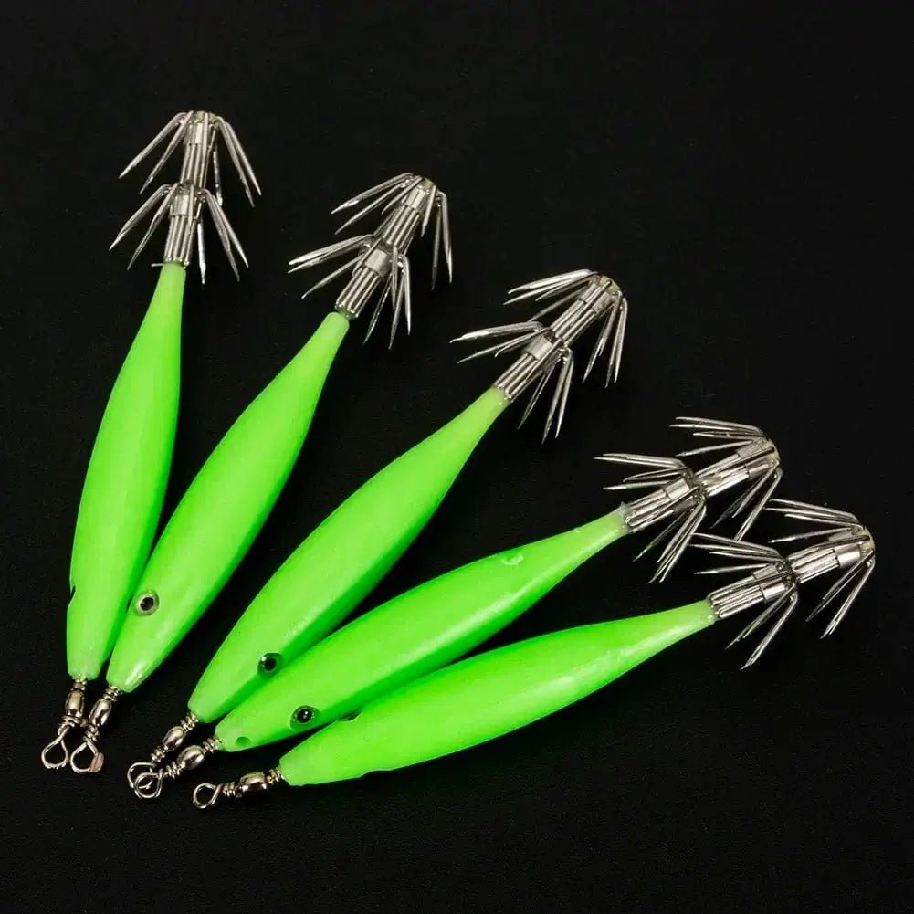 China China 5/10pcs 8cm 4g Luminous Cuttlefish Squid Jig Hook Fishing Lures Octopus Glow Jig Artificial Bait Hard Turlutte Lure Shrimp Bait