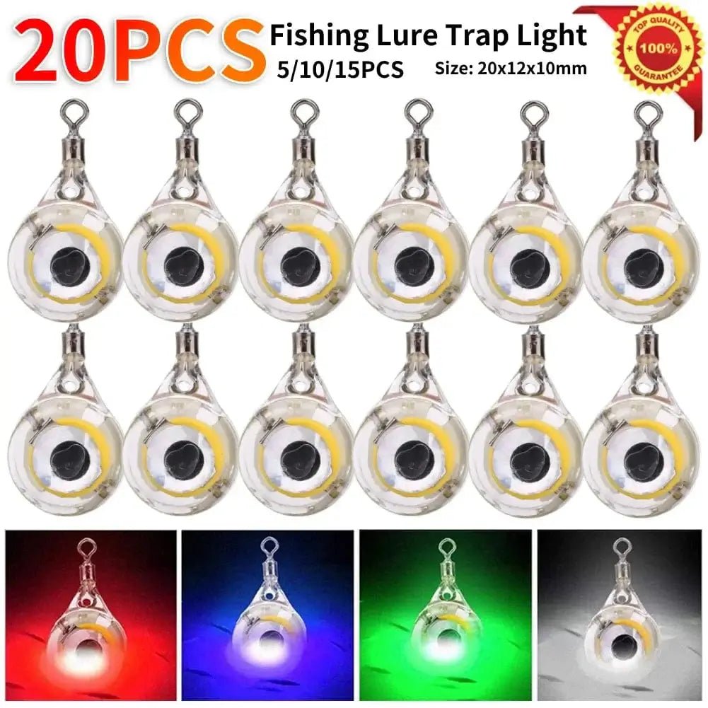 China China 5-20PCS Mini Fishing Lure Light LED Deep Drop Underwater Eye Shape Fishing Squid Fishing Bait Luminous Lure for Attracting Fish