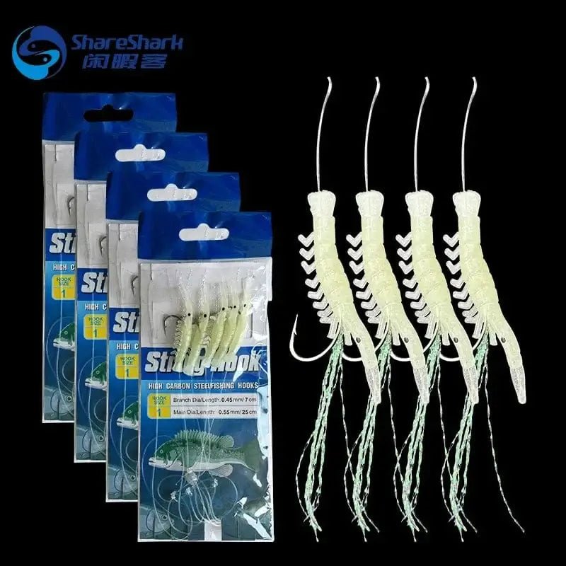 China China 5 Hooks Luminous Soft Shrimp String Hook Fishing Lure Sabiki Bait Rigs Freshwater Saltwater Sabiki Rig Tackle