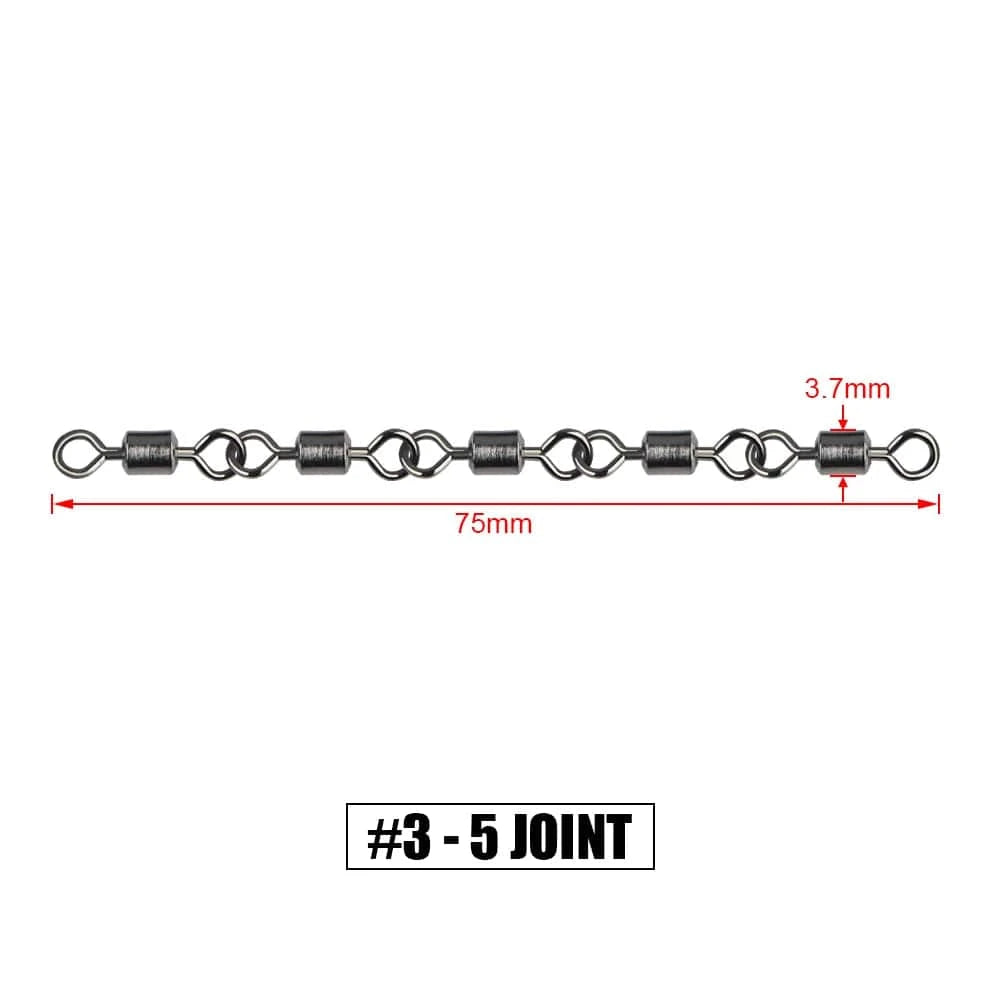 China China 5 Joint--No 3 Spinpoler 3 4 5 Joint Fishing Swivels Copper Body with Stainless Steel for Saltwater Sea Fishing Stinger Hooks Accessories