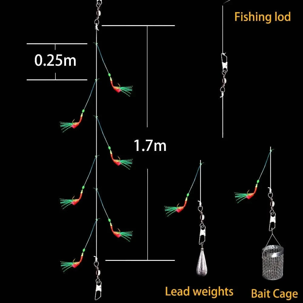 China China 5 Packs High Quality Sabiki Sea Fishing Lures Rigs Hooks Saltwater Soft Fishing Lure Tackle For Big Game de pesca