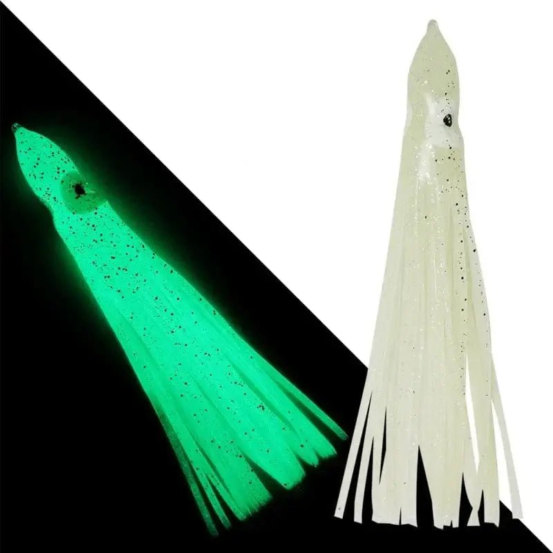 China China 5-pieces Luminous Squid Skirts Soft Lure 5cm/9cm/11cm Artificial Bait Lures Octopus Wobblers Tuna Kingfish Sailfish Marlin Baits