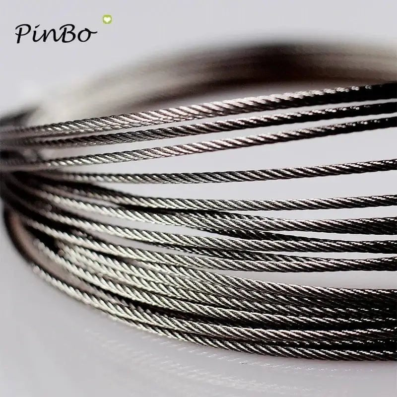 China China 50/100M 0.6mm-1.2mm diameter 7X7 Structur 304 stainless steel wire rope alambre cable softer fishing lifting cable e