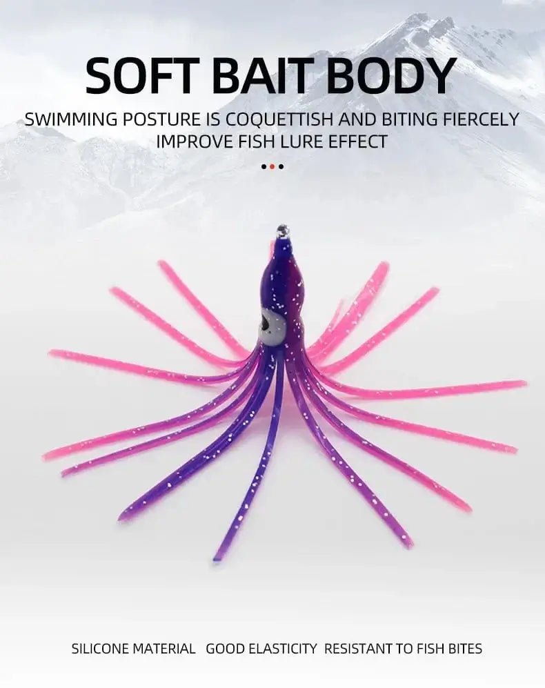 China China 50/100PCS 5-12cm Mixed Color Squid Fishing Lure Luminous Squid Skirt Soft Bait for Sea Bass Salmon Trou ﻿