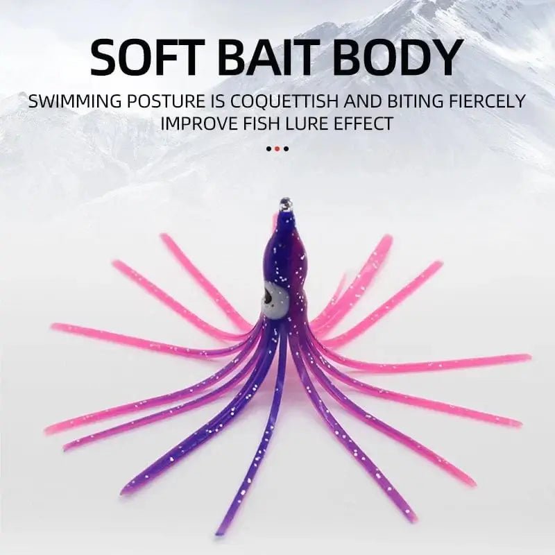 China China 50/100PCS 5-12cm Mixed Color Squid Fishing Lure Luminous Squid Skirt Soft Bait for Sea Bass Salmon Trou ﻿