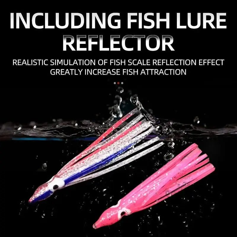 China China 50/100PCS 5-12cm Mixed Color Squid Fishing Lure Luminous Squid Skirt Soft Bait for Sea Bass Salmon Trou ﻿