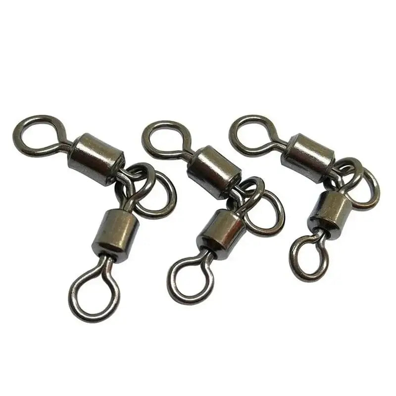 China China 50/100pcs Bearing Swivel Fishing Connector Stainless Steel Carp Fishing Accessories Snap Fishhook Lure Solid Ring Swivel Tackle