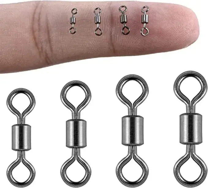 China China 50/100pcs Bearing Swivel Fishing Connector Stainless Steel Carp Fishing Accessories Snap Fishhook Lure Solid Ring Swivel Tackle