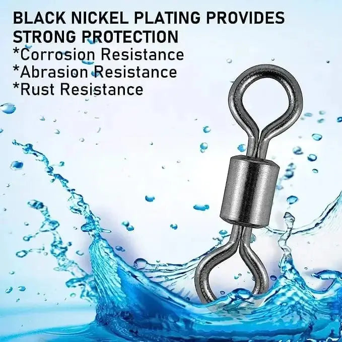 China China 50/100pcs Bearing Swivel Fishing Connector Stainless Steel Carp Fishing Accessories Snap Fishhook Lure Solid Ring Swivel Tackle