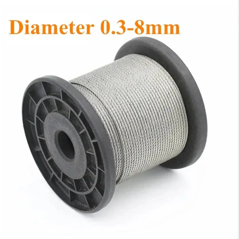 China China 50 Meter / Diameter 4mm Diameter 0.3--8mm,20 to 100 Meters 304# Stainless Steel Wire Rope Soft Cable Fishing Clothesline Lifting Rustproof Line