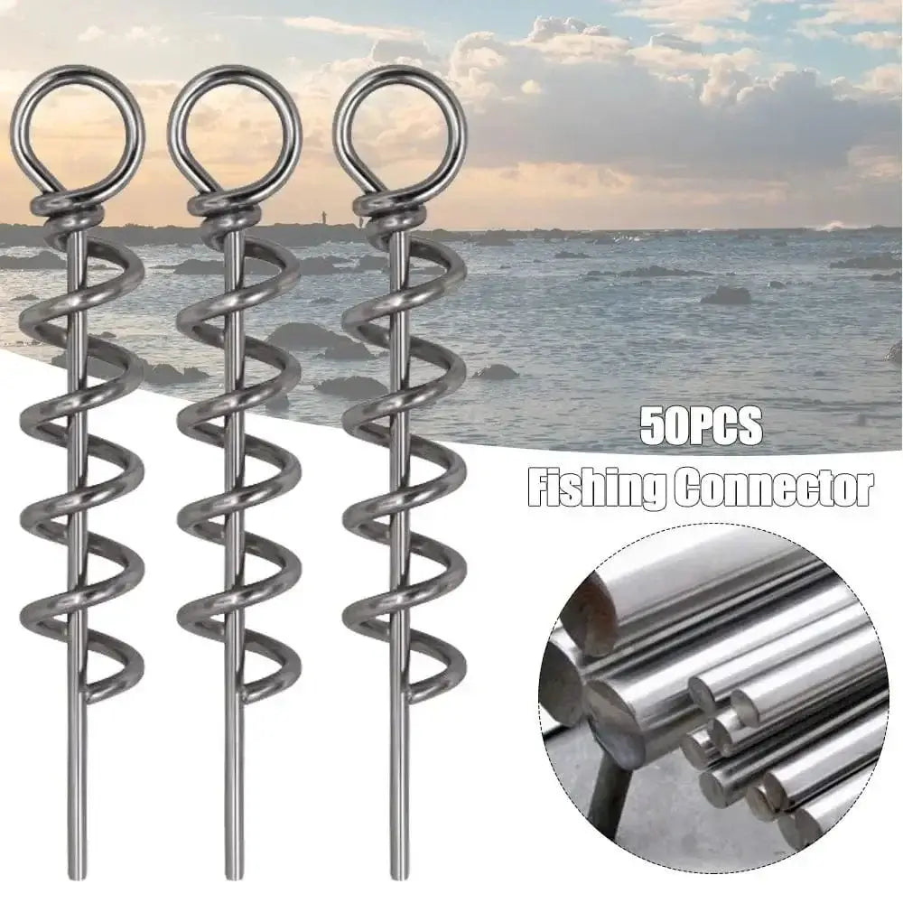 China China 50 pcs Fishing pins Spring Twist Lock Fishing Screw Centering Pin Fixed Latch Needle for Soft Lure Bait Worm