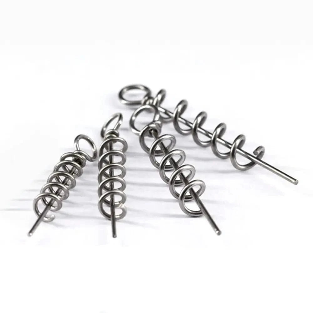 China China 50 pcs Fishing pins Spring Twist Lock Fishing Screw Centering Pin Fixed Latch Needle for Soft Lure Bait Worm