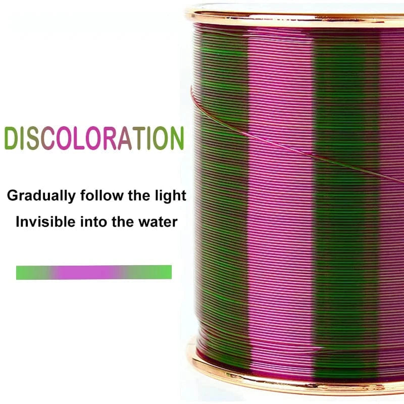 China China 500m Color Changing Fishing Line Fluorocarbon On Monofilament Nylon Sea Fresh Water Carp Wire Leader Line Fishing Equipment