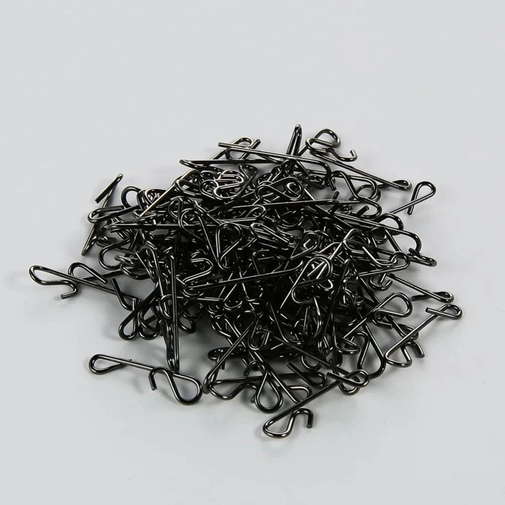 China China 50pcs 1Box Fishing Line Wire Braid Knotless Connector Fishing Lure Hook Barrel Solid Ring Swivel Carp Accessory Fish Tackle Tool