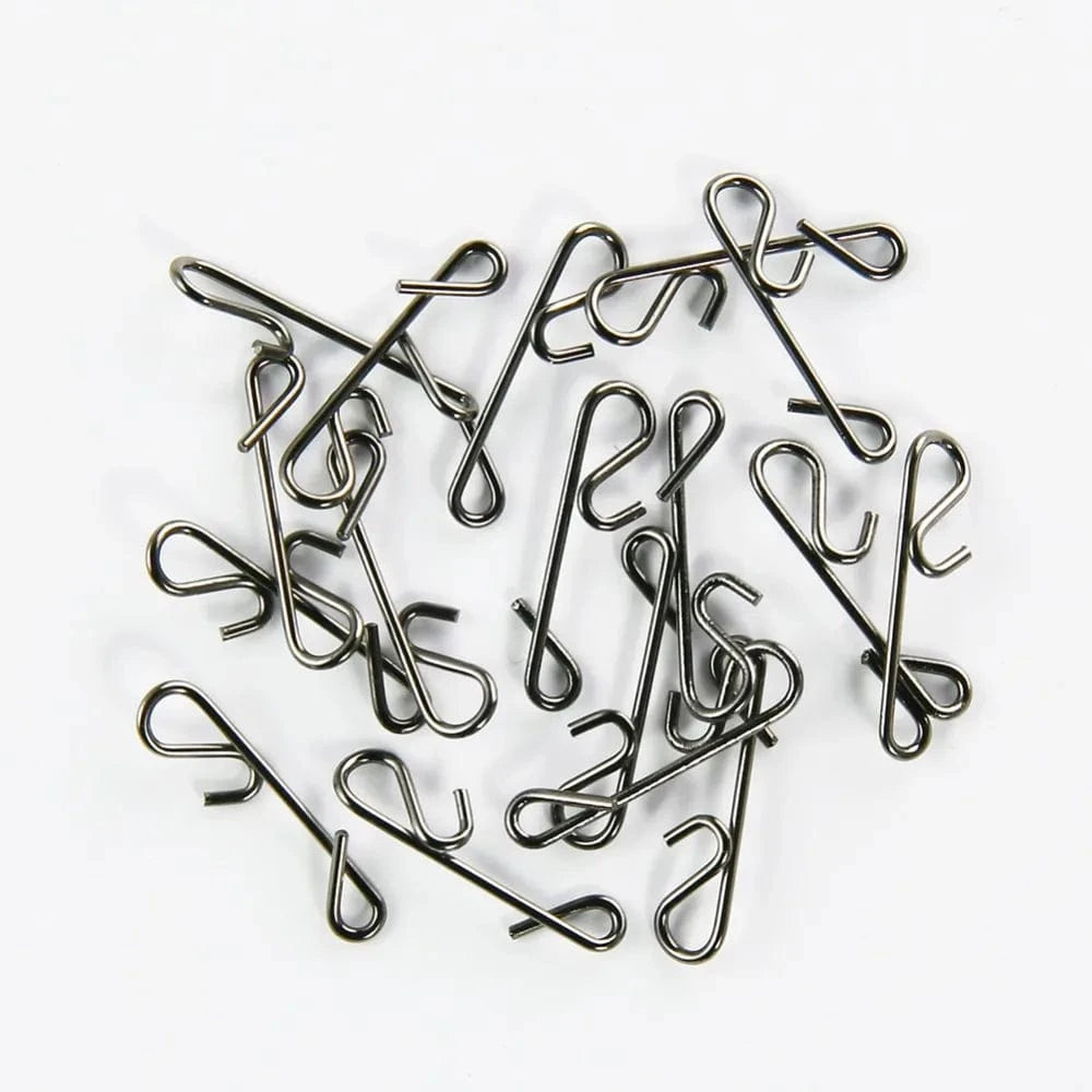 China China 50pcs 1Box Fishing Line Wire Braid Knotless Connector Fishing Lure Hook Barrel Solid Ring Swivel Carp Accessory Fish Tackle Tool