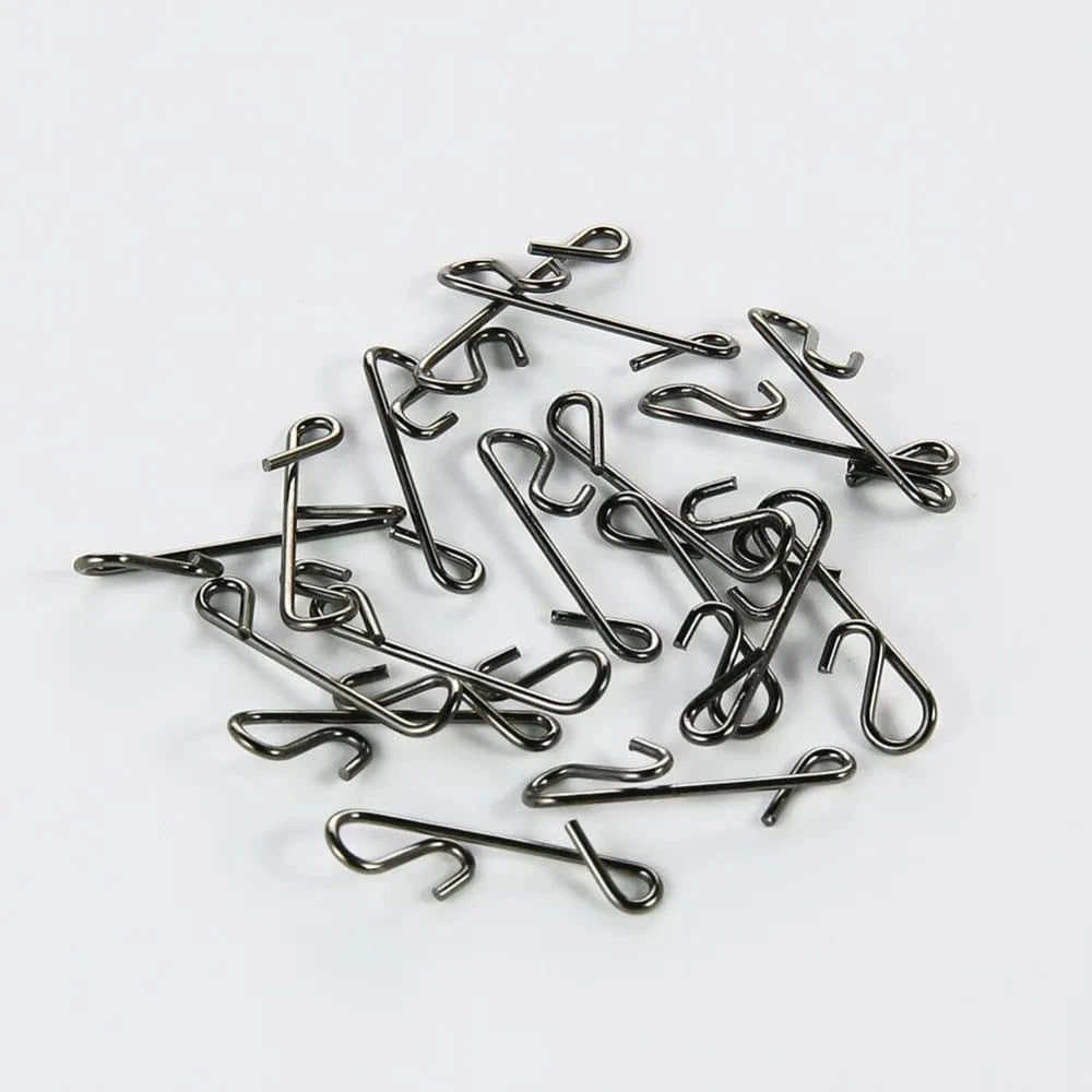 China China 50pcs 1Box Fishing Line Wire Braid Knotless Connector Fishing Lure Hook Barrel Solid Ring Swivel Carp Accessory Fish Tackle Tool
