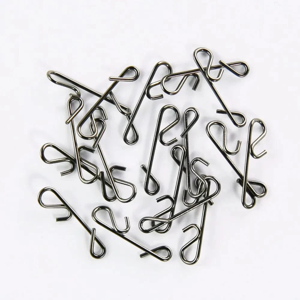 China China 50pcs 1Box Fishing Line Wire Braid Knotless Connector Fishing Lure Hook Barrel Solid Ring Swivel Carp Accessory Fish Tackle Tool
