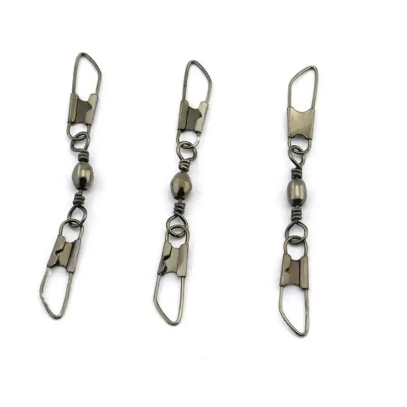 China China 50Pcs Ball Bearing Barrel Rolling Swivel Solid Ring Double A Interlock Snap Fishing Connector With Pin Fishing Accessories Pesca