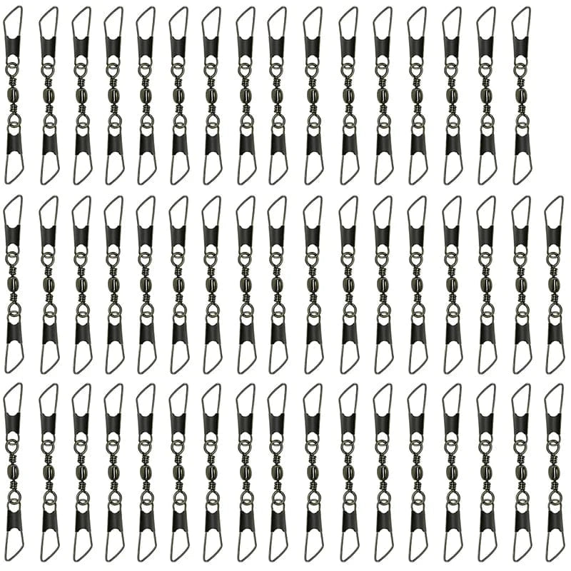 China China 50Pcs Ball Bearing Barrel Rolling Swivel Solid Ring Double A Interlock Snap Fishing Connector With Pin Fishing Accessories Pesca