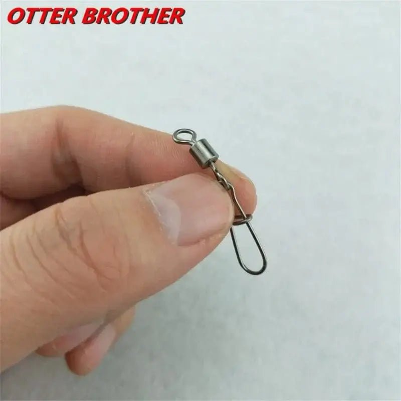 China China 50Pcs/lot 1#-14# Carp Fishing Accessories Connector Pin Bearing Rolling Swivel Stainless Steel Snap Fishhook Lure Swivels Tackle