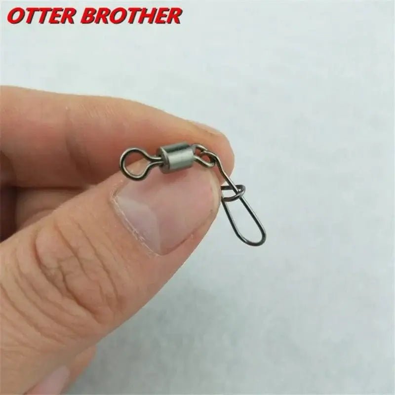 China China 50Pcs/lot 1#-14# Carp Fishing Accessories Connector Pin Bearing Rolling Swivel Stainless Steel Snap Fishhook Lure Swivels Tackle