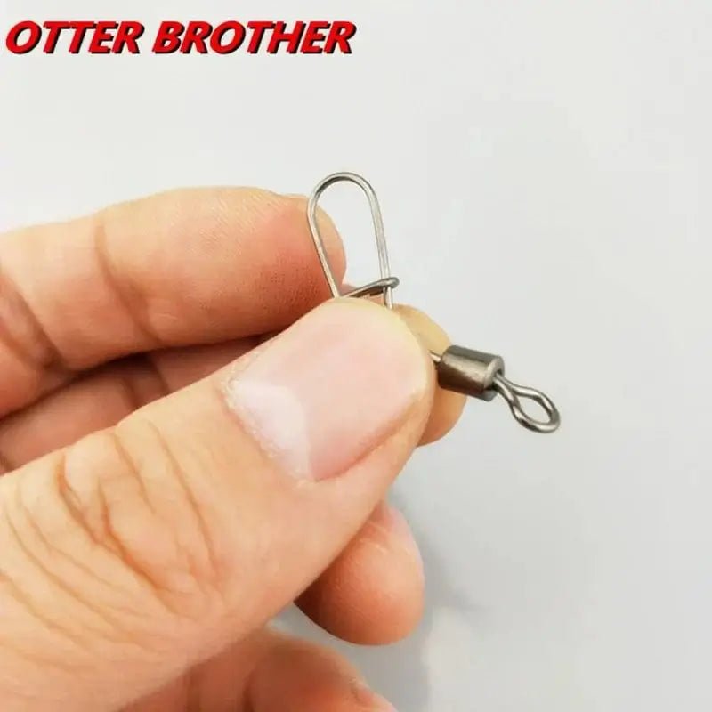 China China 50Pcs/lot 1#-14# Carp Fishing Accessories Connector Pin Bearing Rolling Swivel Stainless Steel Snap Fishhook Lure Swivels Tackle
