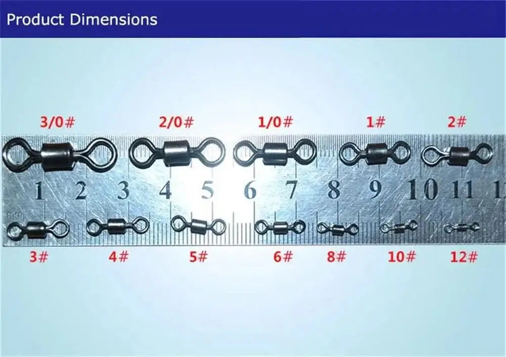 China China 50Pcs/Lot Fishing  Ball Bearing Swivel Safety Snap solid Ring Hook Connector Barrel Rolling Swivel Tackle Fishing Accessories