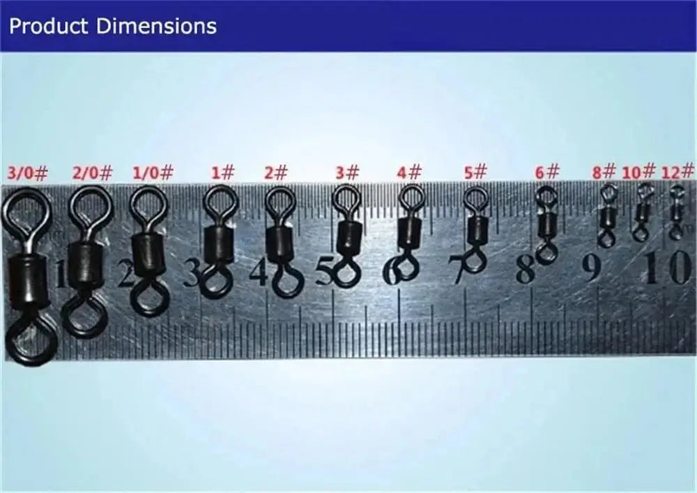 China China 50Pcs/Lot Fishing  Ball Bearing Swivel Safety Snap solid Ring Hook Connector Barrel Rolling Swivel Tackle Fishing Accessories