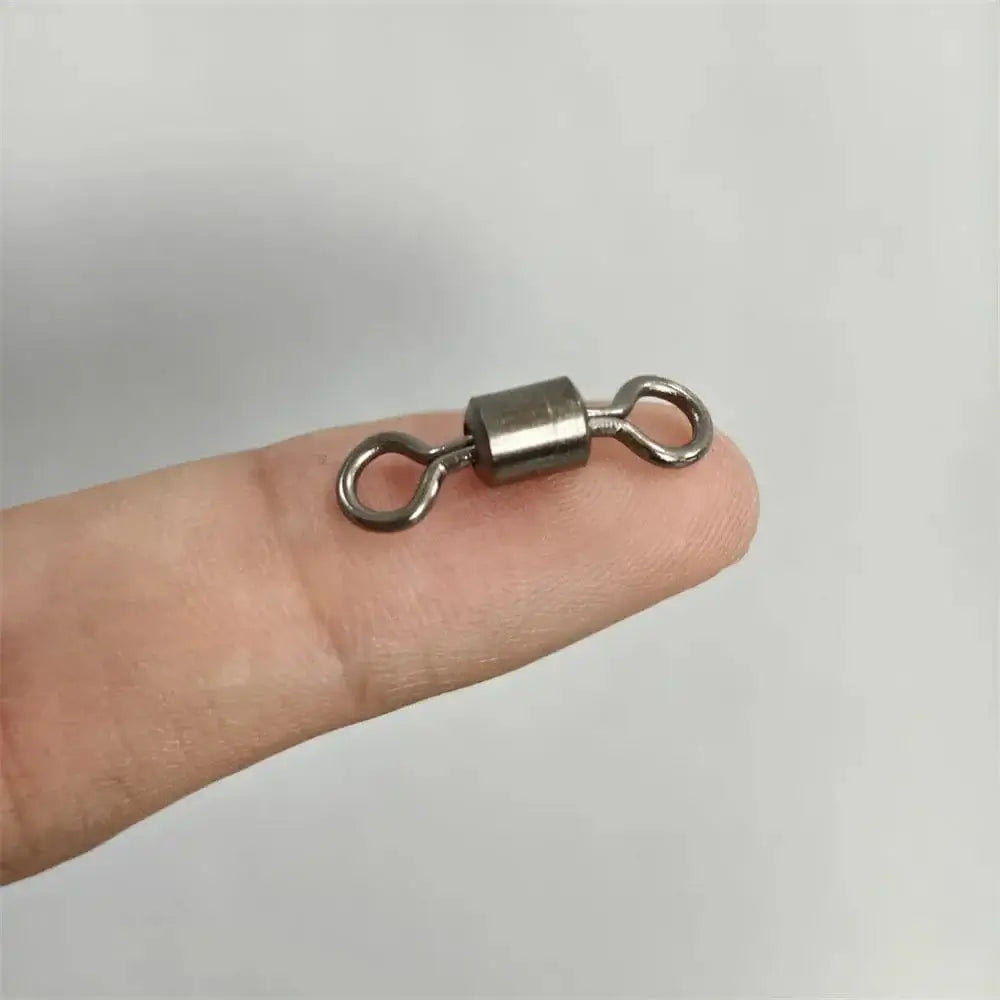 China China 50Pcs/Lot Fishing  Ball Bearing Swivel Safety Snap solid Ring Hook Connector Barrel Rolling Swivel Tackle Fishing Accessories