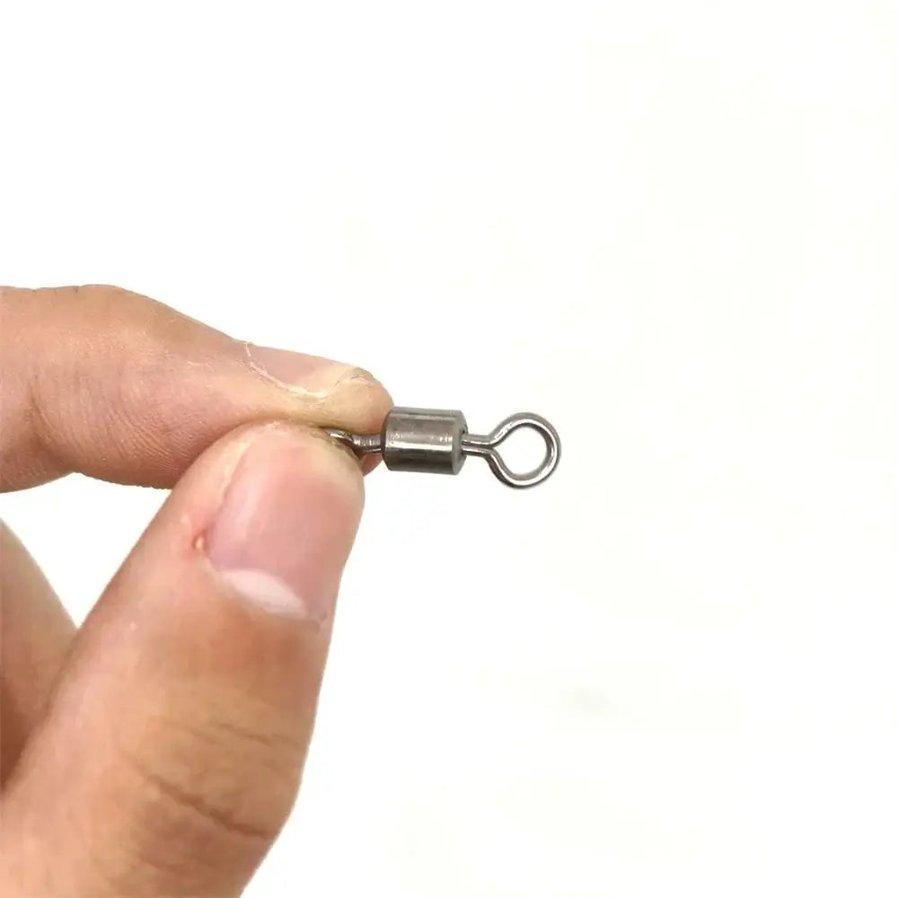China China 50Pcs/Lot Fishing  Ball Bearing Swivel Safety Snap solid Ring Hook Connector Barrel Rolling Swivel Tackle Fishing Accessories