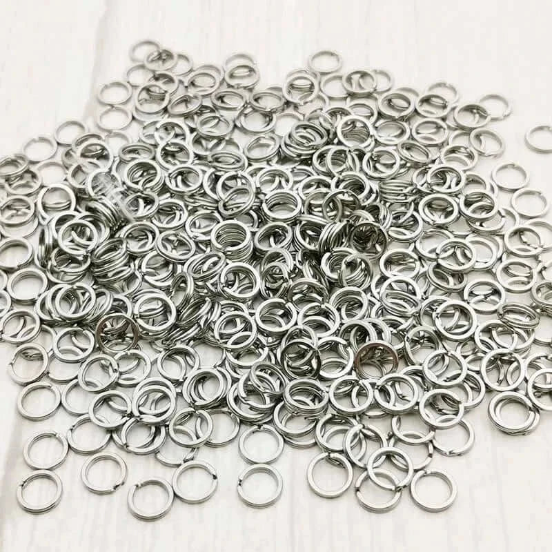 China China 50pcs/lot Stainless Steel Fishing Ring Split Clip Swivel Double Loop Quick Change Hook Connector carp fishing Accessory Tackle