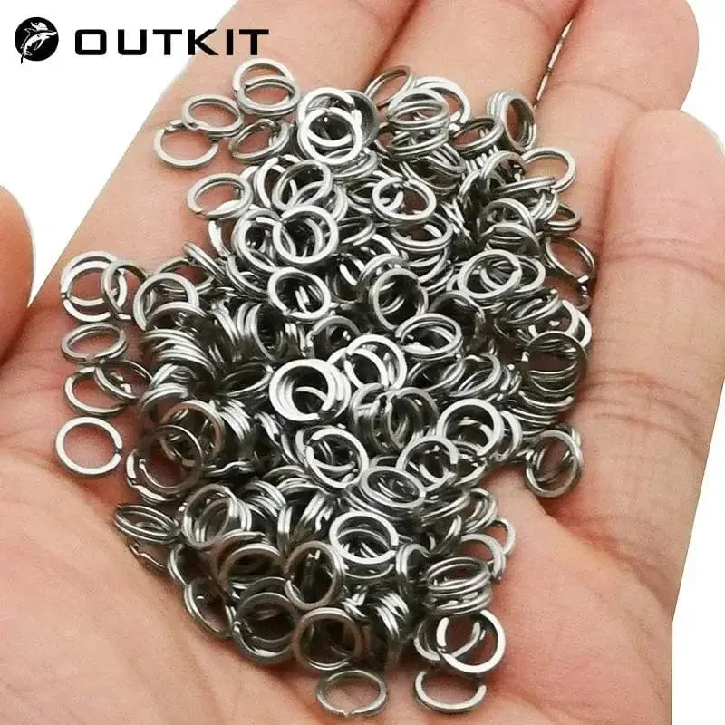 China China 50pcs/lot Stainless Steel Fishing Ring Split Clip Swivel Double Loop Quick Change Hook Connector carp fishing Accessory Tackle