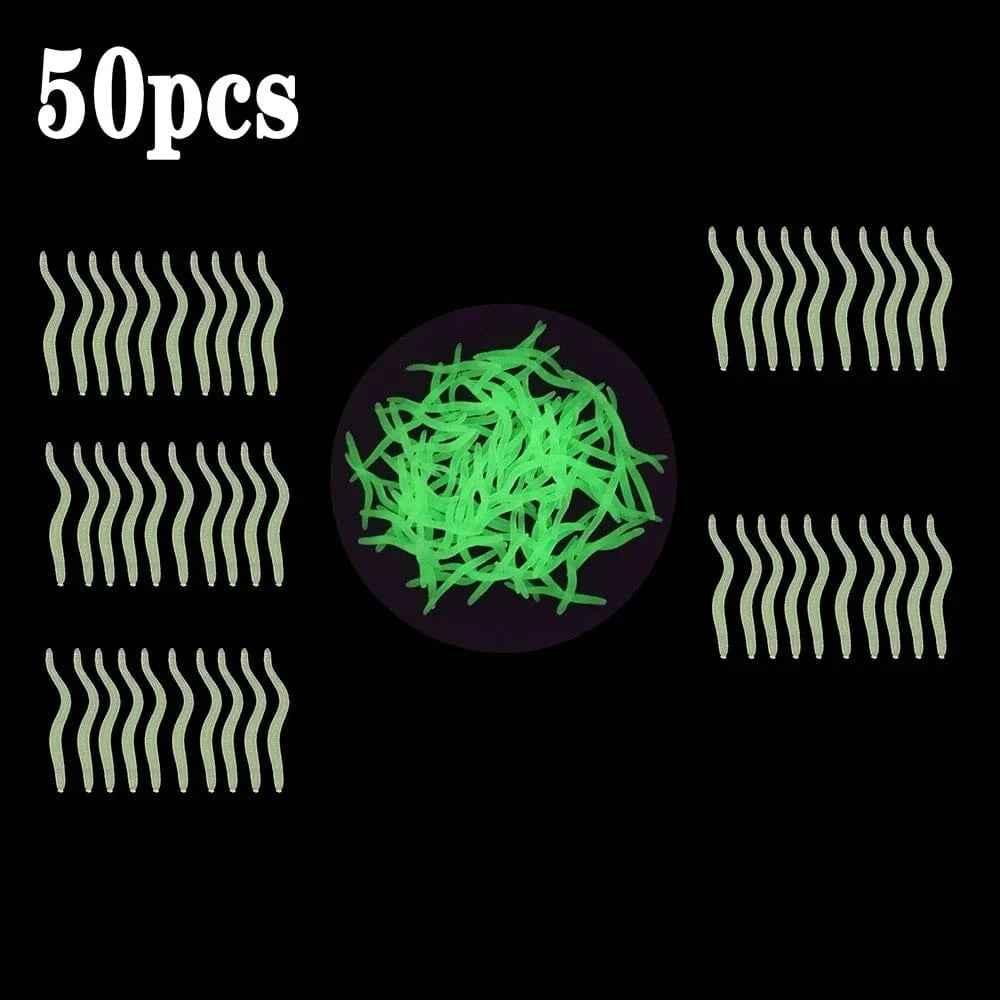 China China 50pcs luminous3.5cm 20PCS-100pcs Lifelike Red Worm Soft Lure Earthworm Ice Winter Fishing Silicone Artificial Bait Fishy Shrimp Additive Bass Carp