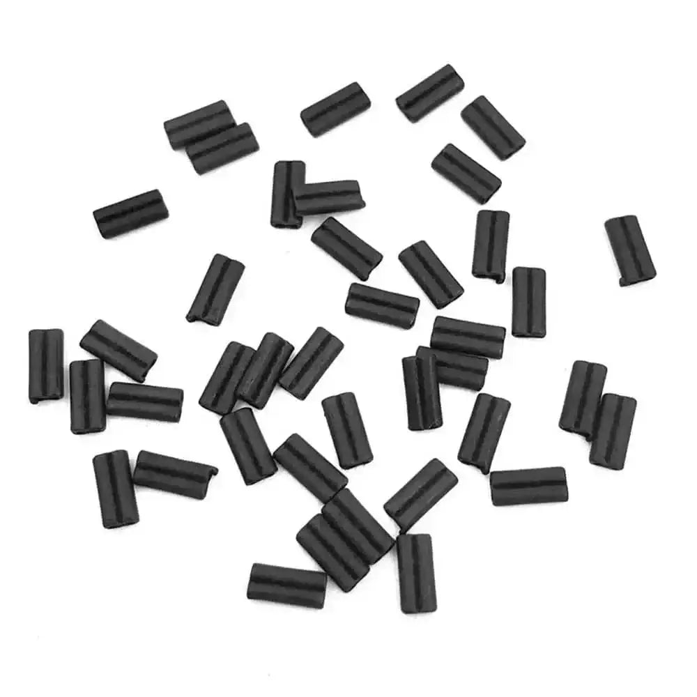 China China 50pcs Portable Carbon tube 0.6mm 0.7mm Wire Crimp Connector Fishing Wire Tube Line Crimping Sleeves Double Aluminum Tube