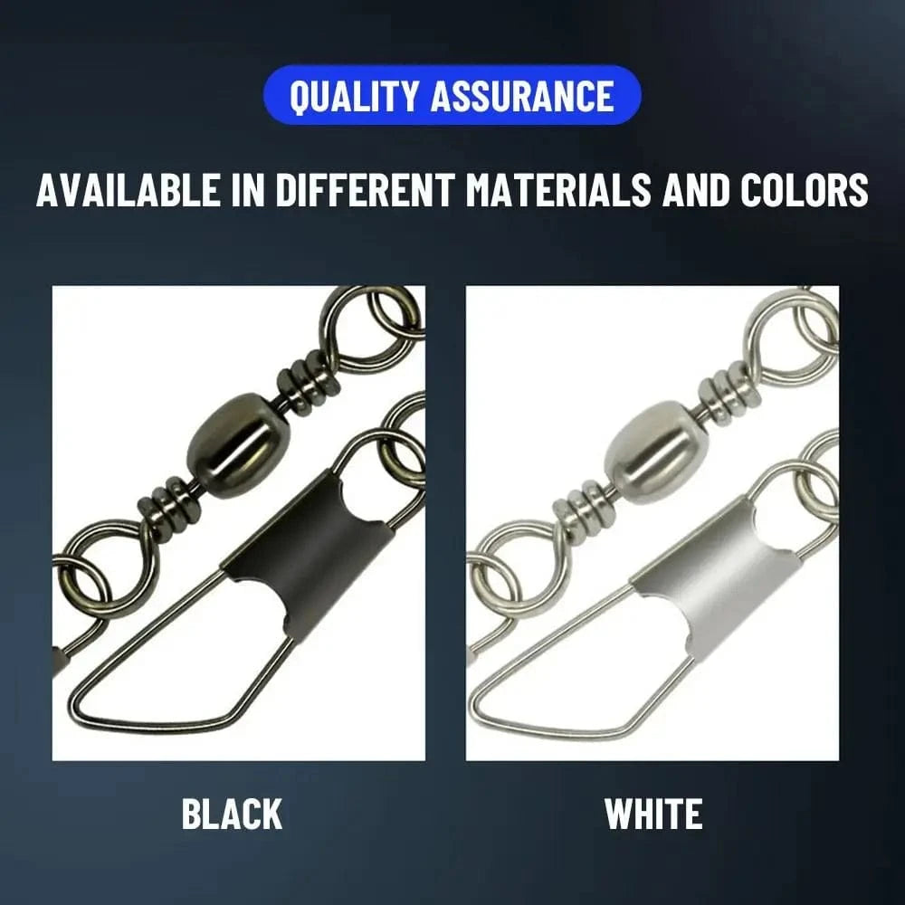 China China 50pcs Rolling Swivel with Hanging Snap Fishing Tackle Fishhooks Connector Fishing Tools