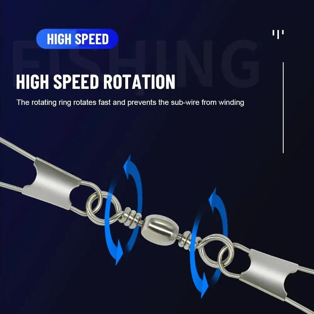 China China 50pcs Rolling Swivel with Hanging Snap Fishing Tackle Fishhooks Connector Fishing Tools