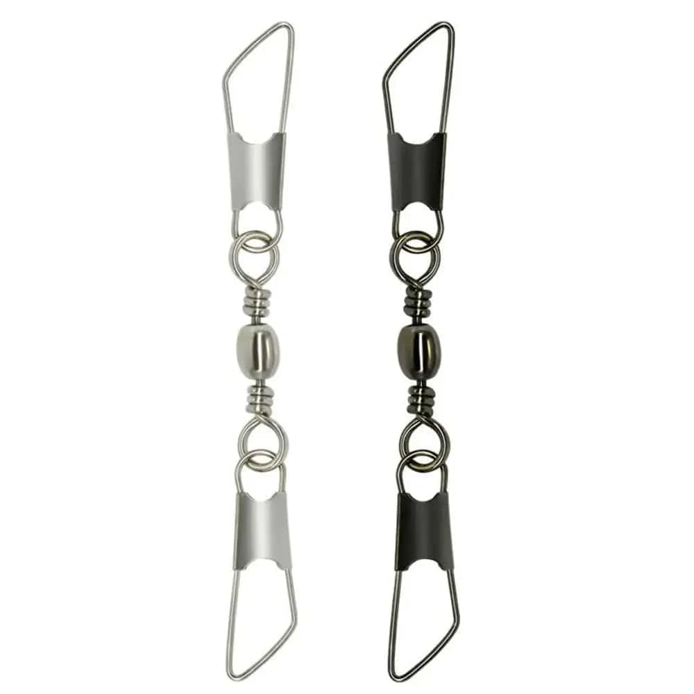 China China 50pcs Rolling Swivel with Hanging Snap Fishing Tackle Fishhooks Connector Fishing Tools