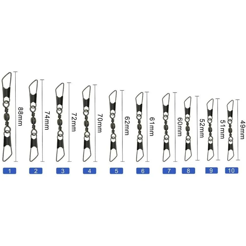 China China 50pcs Rolling Swivel with Hanging Snap Fishing Tackle Fishhooks Connector Fishing Tools