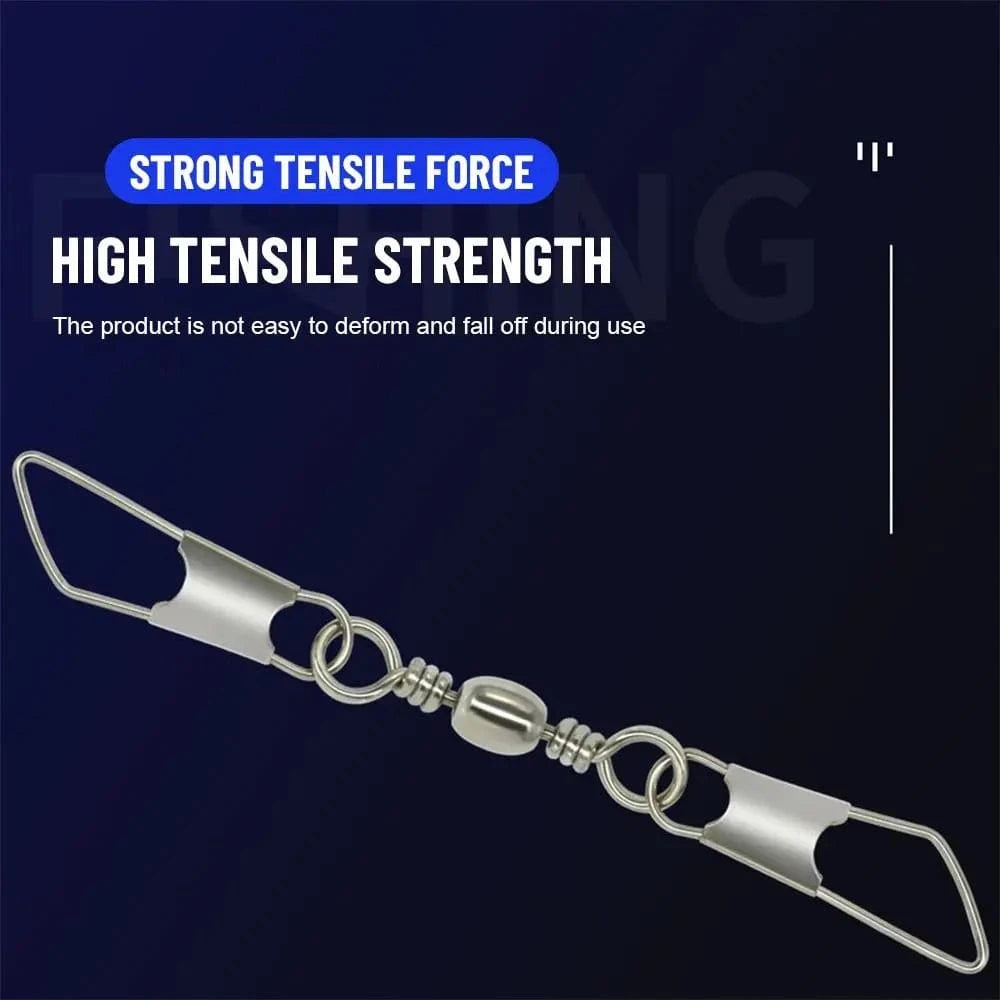 China China 50pcs Rolling Swivel with Hanging Snap Fishing Tackle Fishhooks Connector Fishing Tools