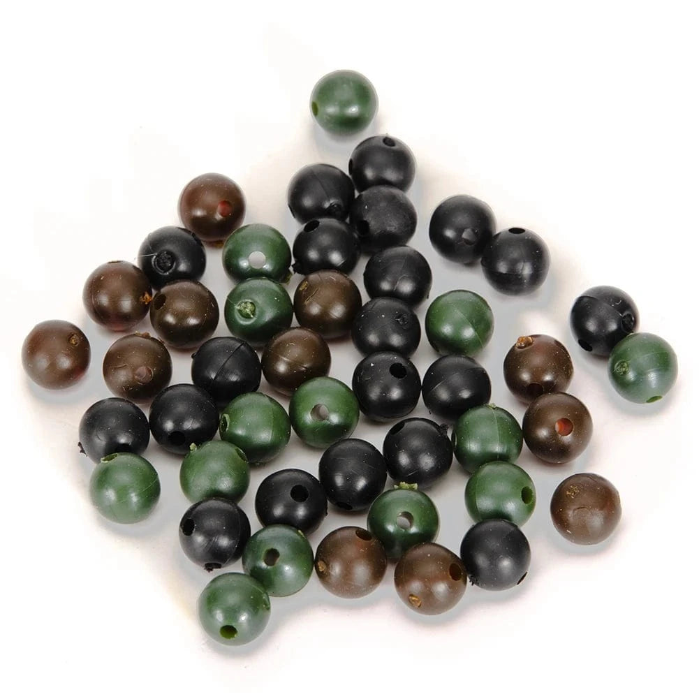 China China 50Pcs/Set Rubber Pearl Fishing Bean Rig Accessories 8mm 6mm Round Carp Rubber Beads Fishing Tackle Carp Rigs tools