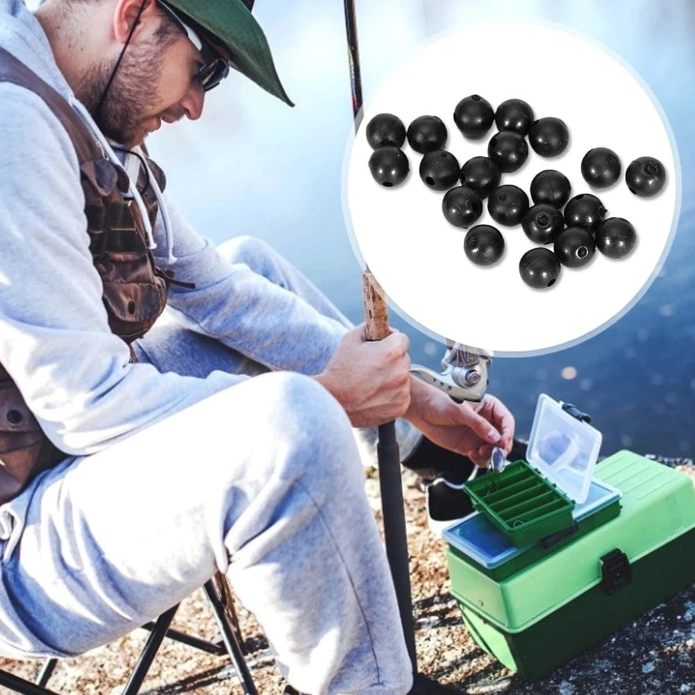 China China 50Pcs/Set Rubber Pearl Fishing Bean Rig Accessories 8mm 6mm Round Carp Rubber Beads Fishing Tackle Carp Rigs tools