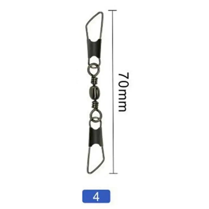 China China 50Pcs Size 4 50Pcs Ball Bearing Barrel Rolling Swivel Solid Ring Double A Interlock Snap Fishing Connector With Pin Fishing Accessories Pesca