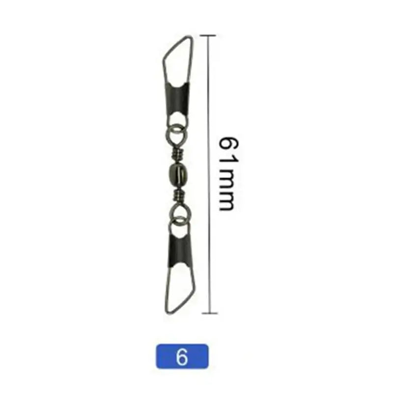 China China 50Pcs Size 6 50Pcs Ball Bearing Barrel Rolling Swivel Solid Ring Double A Interlock Snap Fishing Connector With Pin Fishing Accessories Pesca
