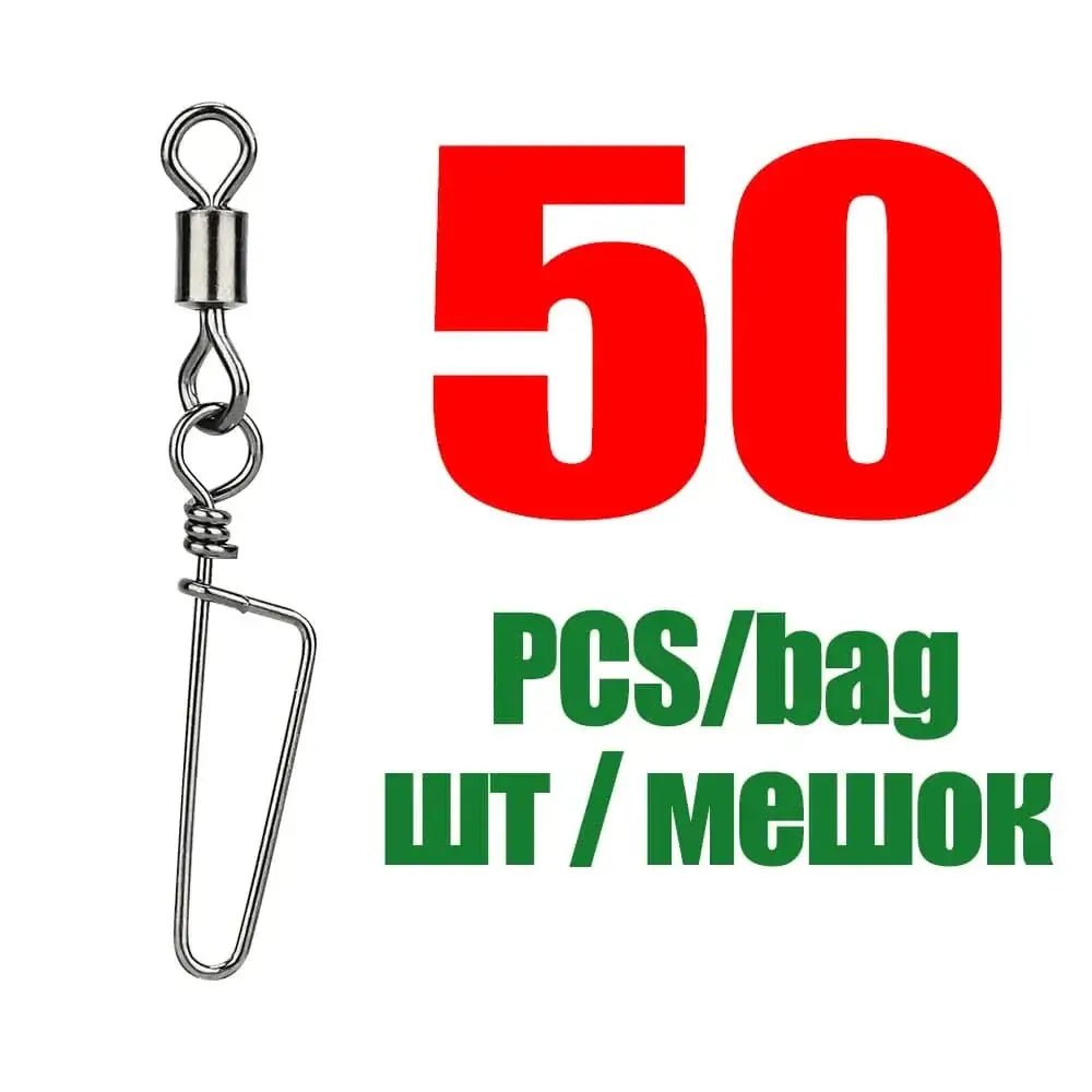 China China 50PCS / Size 8(26mm 7kg) DNDYUJU 50pcs Fishing Rolling Bearing Swivels Solid Ring Interlock Snap For Fishhook Lure Fishing Connector Tackle Accessories