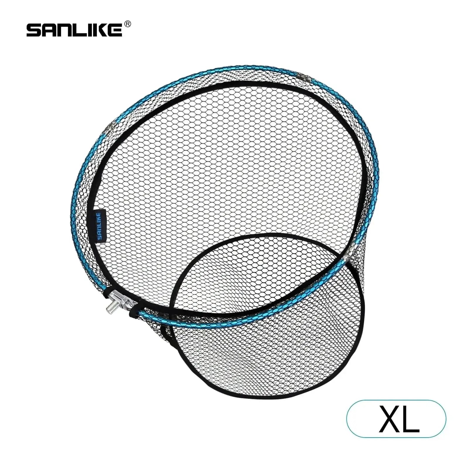 China China 55cm SANLIKE Fishing Net Collapsible Black Coated Dip Mesh Portable Handle Landing Net Aluminium Frame Fishing Tackle