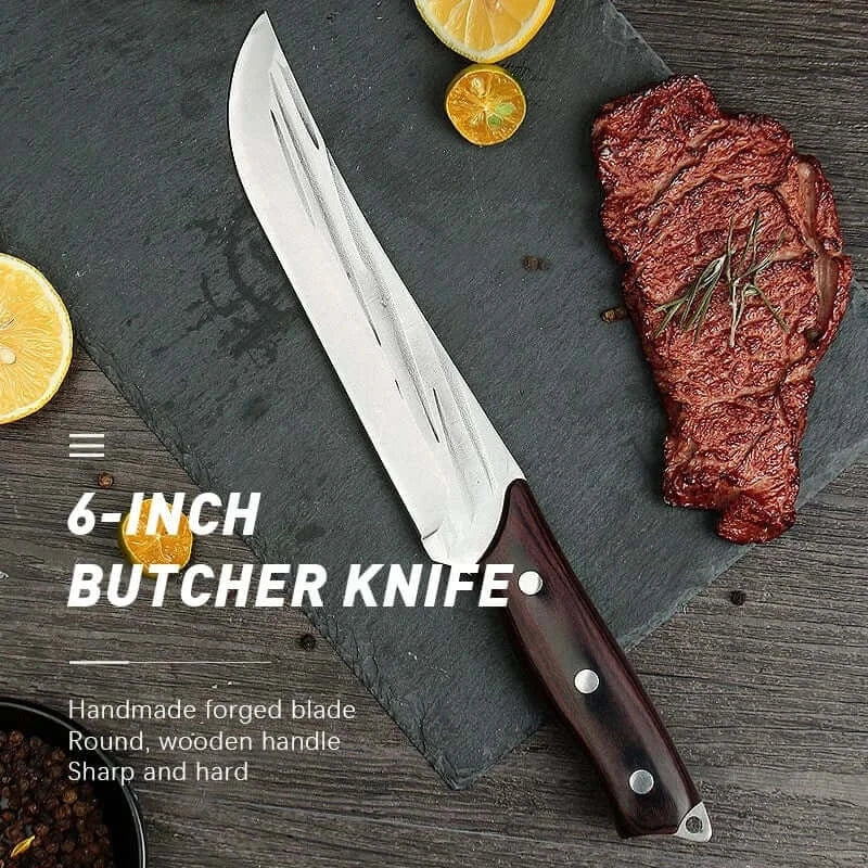 China China 5Cr15Mov Stainless Steel Forged Butcher Knives Set Meat Cleaver Boning Knife Accessories With Holster