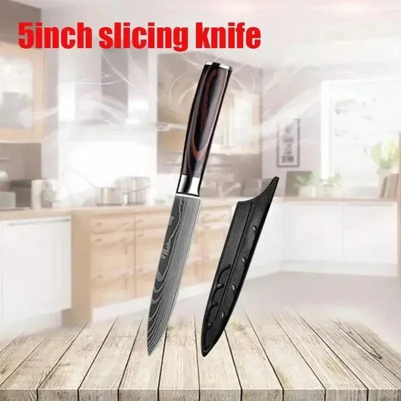 China China 5inch slicing knife Kitchen Knives High Stainless Steel Chef Knife Slicing Butcher Boning Knife Cleaver Meat Vegetables Fruit Fish Filleting Knife