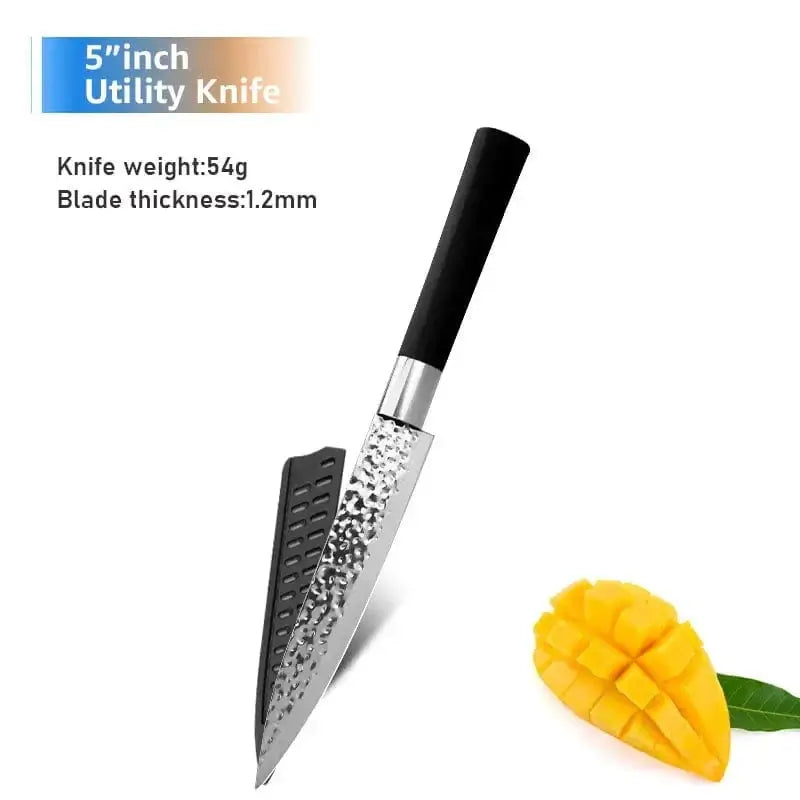 China China 5inch Utility / CHINA Chef knives 6 Set Professional Japanese Kitchen knives High Carban  stainless steel Meat Cleaver Fruit Paring knife Chef Knife