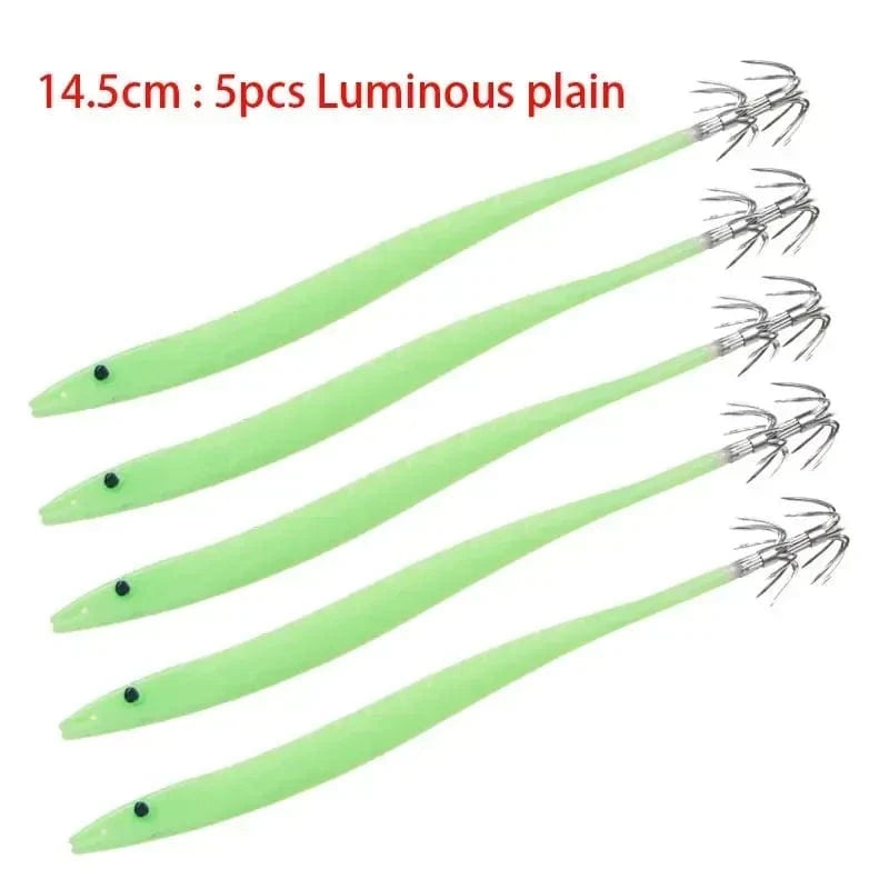 China China 5pcs-14.5cm A 5Pcs Egi Squid Bait Glow-in-the-dark Fishing Accessories Korea Sea Wood Shrimp Bait Squid Octopus Cuttlefish Bait Fishing Tackle